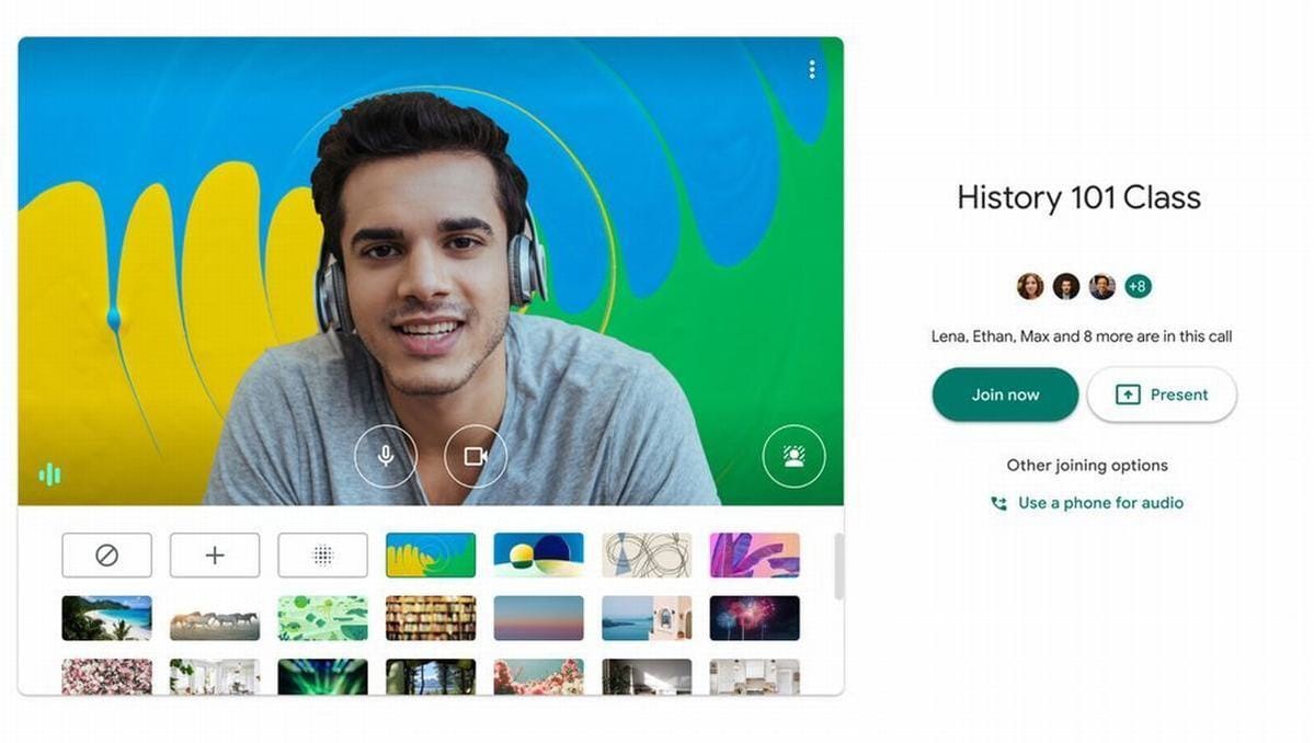 google meet custom backgrounds