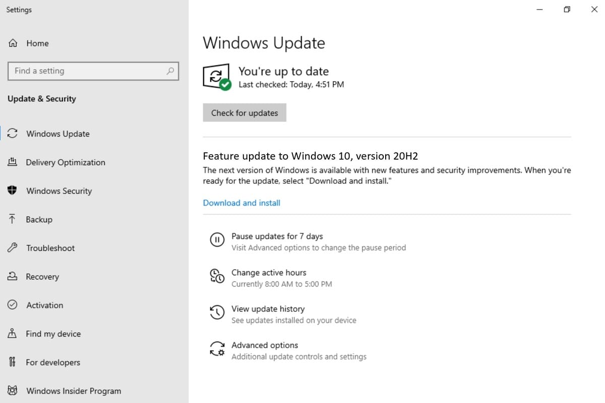 Microsoft's next Windows 10 20H2 release will be a minor update