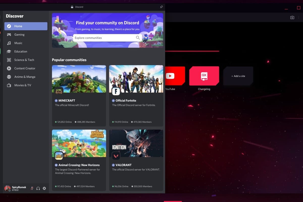 Opera's GX gaming browser integrates Discord, adds 'hot tab' killer