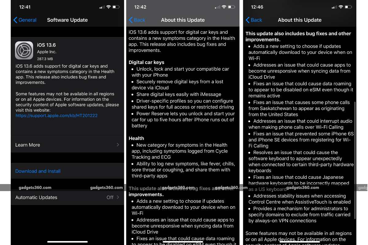 ios 13 6 update changelog screenshots gadgets 360 iOS 13.6